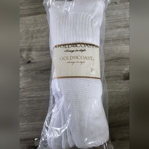 Men’s Gold Coast White Over The Calf Diabetic Crew Socks Size 6-12